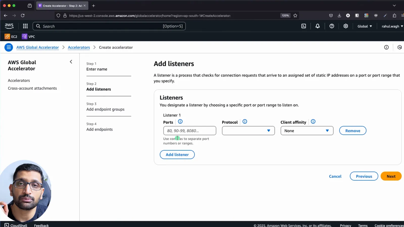 Add listeners - port 80, protocol TCP, client affinity none