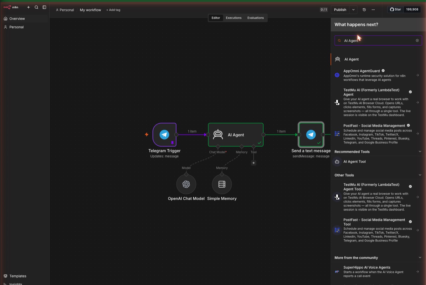 AI Agent in node search