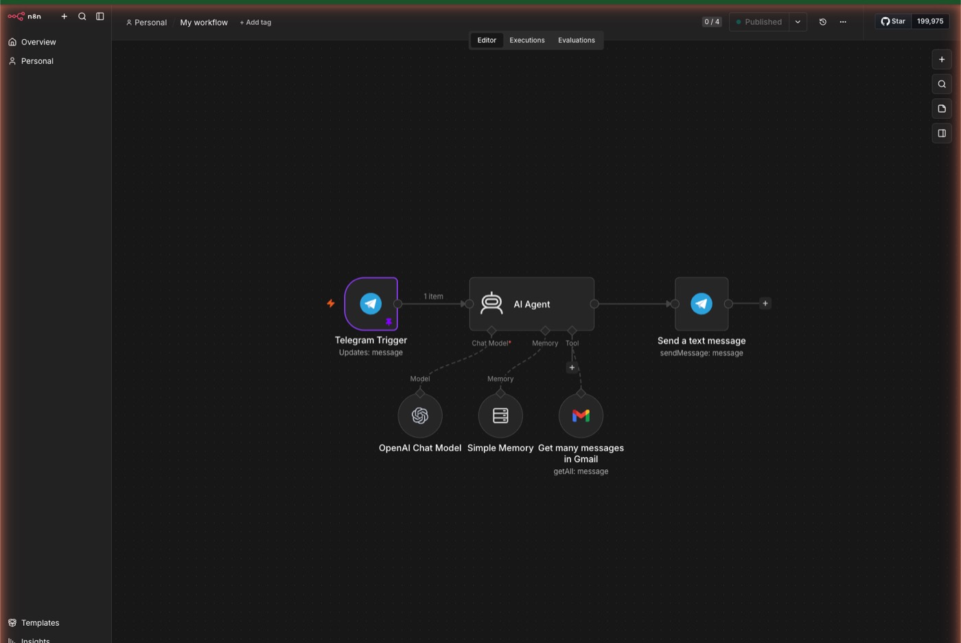 W1 with the Gmail tool attached