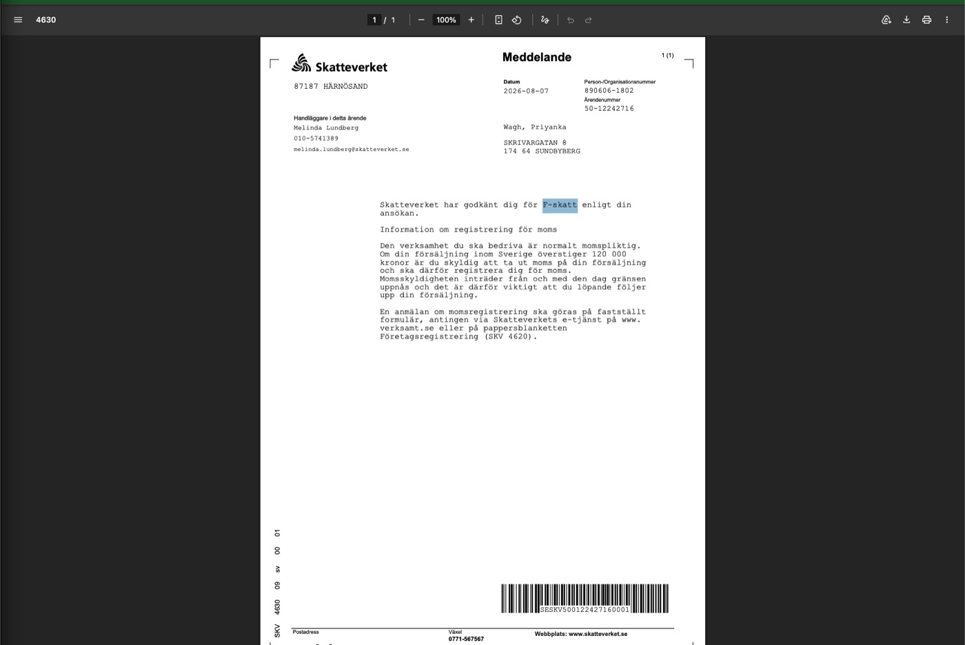 LLM chain with the triage prompt