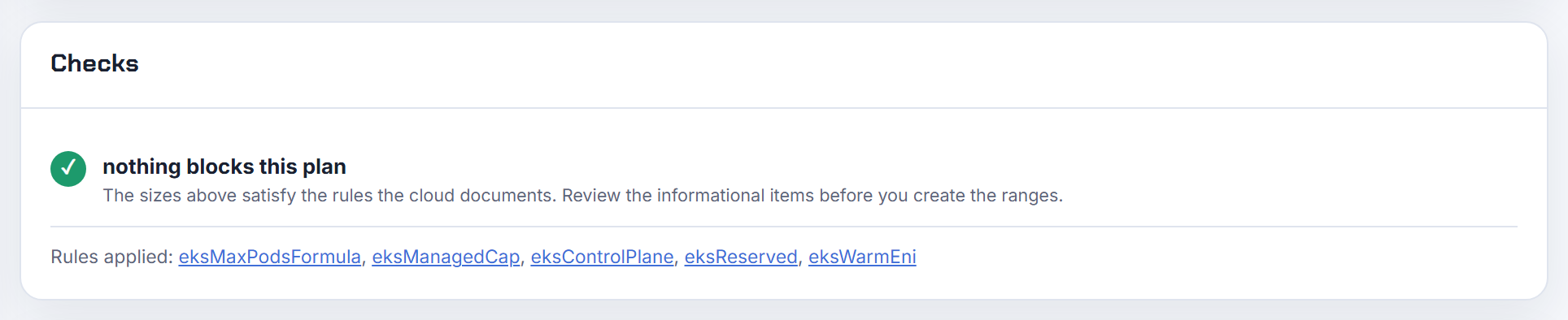 Checks with 10.0.0.0/16 and 172.16.0.0/16 as VPC CIDRs: nothing is flagged, as the calculator does not model the pairing rule AWS enforces at association.